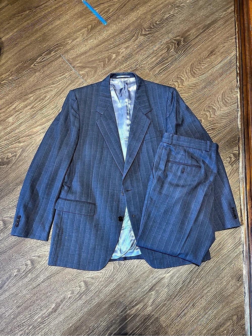 Men's Blue Striped 2 Piece Suit